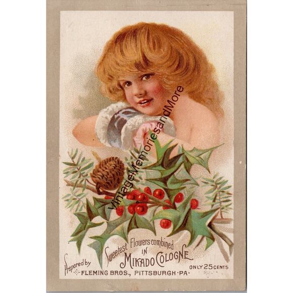 Vintage Mikado Cologne & Mc Lane's Liver Pills Advertising Trade Card PB23 - Picture 1 of 2